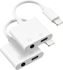 [Apple Mfi Certified] 2 Pack Lightning to 3.5Mm Headphone Jack Adapter, 2 in 1 H