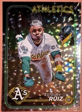 2024 Topps Series 1 Esteury Ruiz #21 Silver Crackle Foil Sp Oakland Athletics