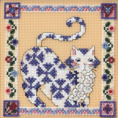Sapphire Beaded Cross Stitch Kit Mill Hill 2008 Jim Shore Quilted Cats