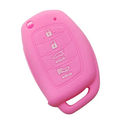 Pink Silicone 4 Button Remote Key Fob Cover Case Fit For Hyundai Santa Fe ix35 - Photo 1/4