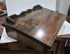 Escritorio de madera vintage con bisagras abatible portátil inclinado superior atril 15"x11'".