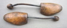 Pair of Antique Wood Metal Spring Shoe Stretchers