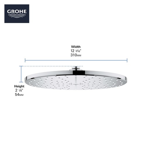 Grohe 26 569 Rainshower Mono 1.75 GPM Single Function Shower Head - Brushed Cool - Bild 10 von 11