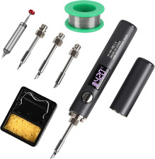 Cordless Soldering Iron Kit, Rechargeable USB-C Soldering Pen with OLED Screen