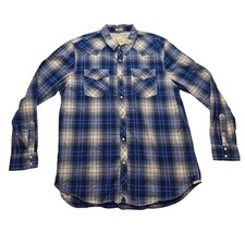 American Eagle Western Pearl Snap Plaid Shirt...