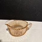 Vintage Pink Depression Glass Ribbed Creamer 1940's