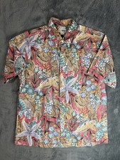 Vintage Reyn Spooner Hawaiian Shirt Mens XL Button Down Fish Ocean Sea Life