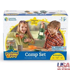 Pretend Play Camp Set 9 Pieces Battery Powered Lantern Stove Kids Camping Toys