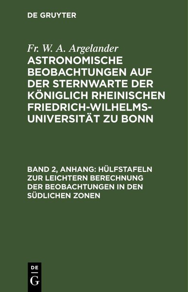 HüLfstafeln Zur Leichtern Berechnung Der Beobachtungen In Den SüDlichen Zonen Fr-image