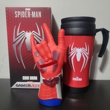 Spider-Man Gamer-verse Bust Bank Hand (open box) and Mug Thermos