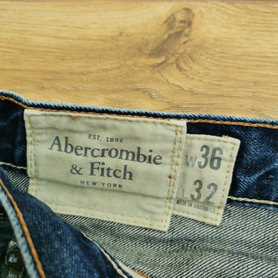 Abercrombie & Fitch Jeans Mens W36 L32 Blue Regular Fit Straight Leg Denim - Image 4 of 4