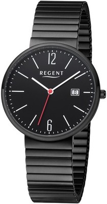 REGENT - Herrenuhr Quarz schwarz Zugband - F1352 - Herrenuhren