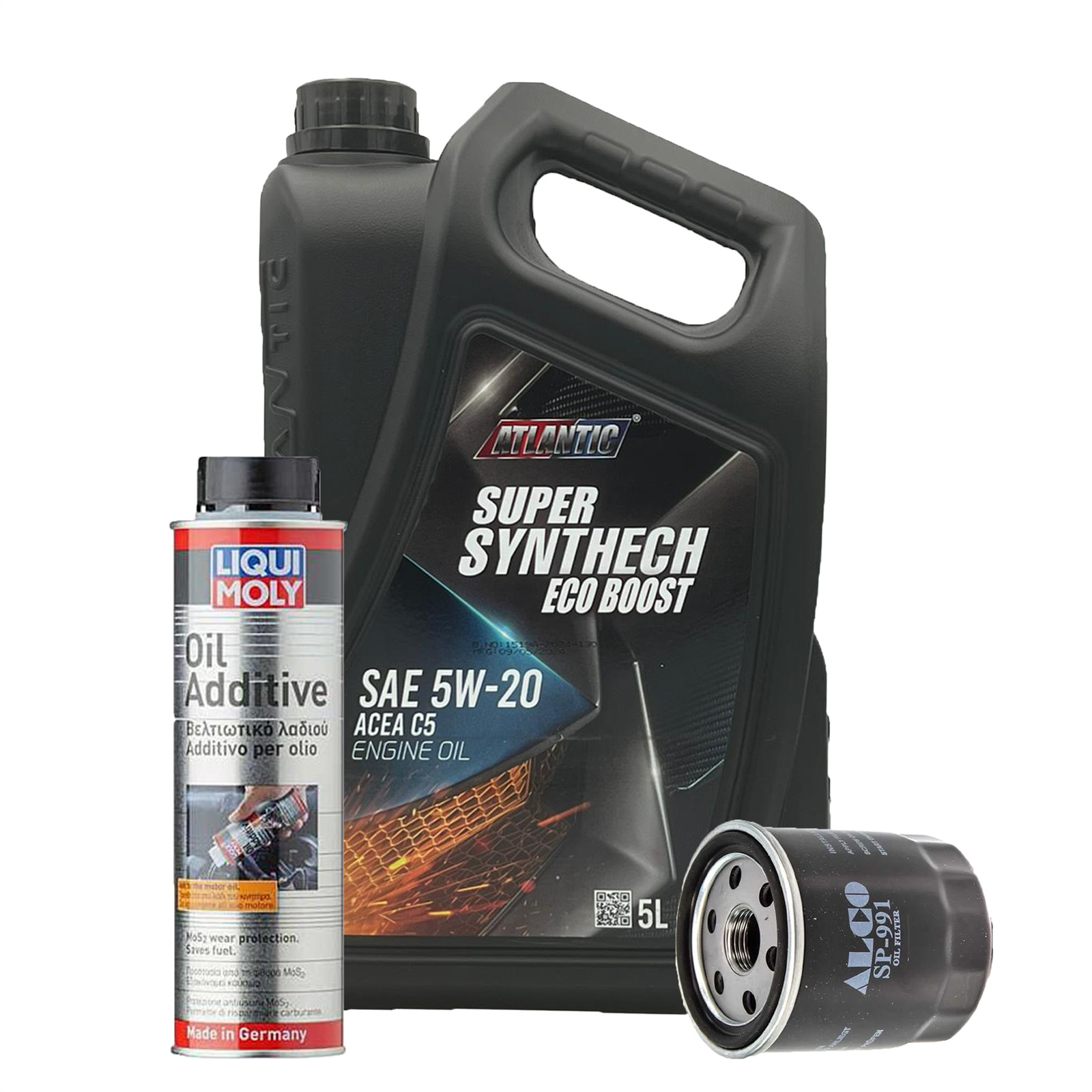 5w20 Fully Synthetic Ecoboost Engine Oil ACEA C5 5L + Oil Filter + Oil Additive