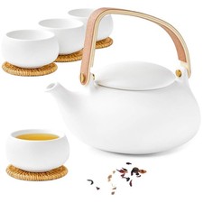 Modern Japanese Tea Set, 27 oz Ceramic Japanese Teapot with Fine Stainers and...
