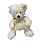 Steiff Lotte Teddy Bear Plush 117503 White 10" Red Bandana Floral Germany U320