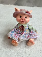 Vintage Collectible Girl Pig Figurine With Movable Arms And Legs