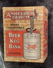 1999 Budweiser Anheuser Busch Beer Keg Bank Diecast Metal NIB w/ Tap Handle — photo 1