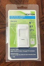 Leviton Slide Dimmer Preset Decora Locator Light White + Light Almond No. IPI06