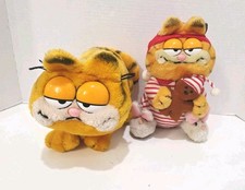 Vintage 10" Dakin Bedtime Garfield Toy w/ Pookie  Fun Farm Standing Garfield