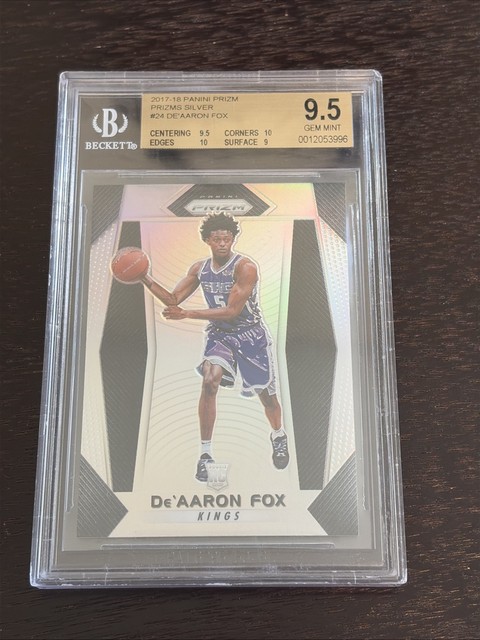 2017-18 Panini Prizm De'Aaron Fox #24 SILVER Prizm RC BGS 9.5 MINT