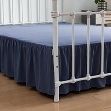 Bed Skirt Twin Size Ruffled Bed Skirt with Split Corners, 14 Inch Drop Dust R...