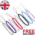 Phone Lanyard Strap Phone Charm Bling Crystal Beads Wrist Lanyard Strap Beaded