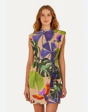 Farm Rio Anthropologie Size S Macaw Jungle T-Shirt Mini Dress Organic Cotton