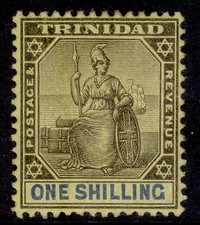 TRINIDAD EDVII SG141, 1s black & blue/yellow, UNUSED. Cat £26.