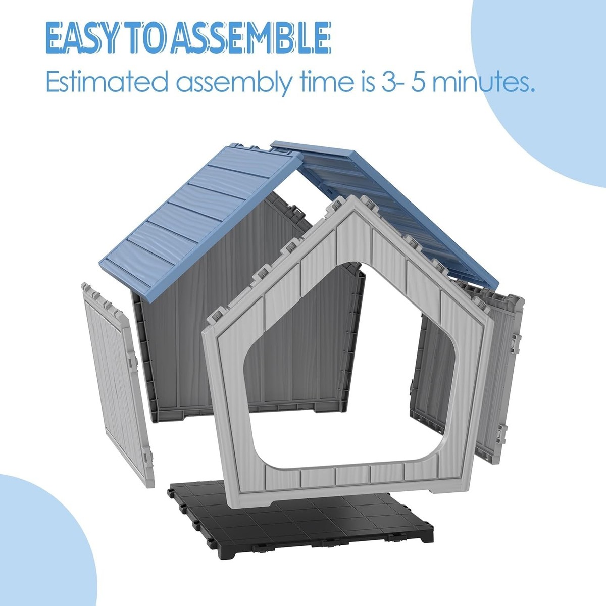 Modern Indoor/Outdoor Dog House with Ventilation - 23.43x22.44x22