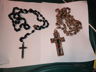 Lot of vintage rosaries lg wooden mother of pearl estate found 6 total