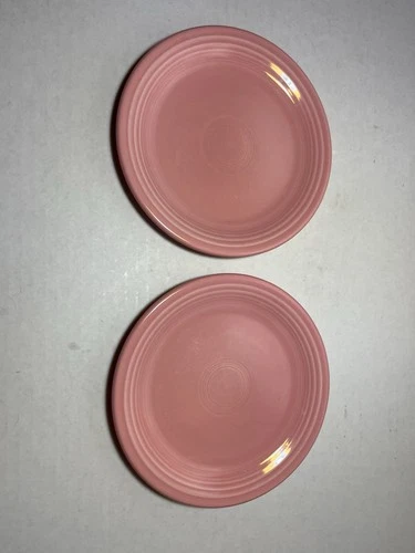 Lot Of 2 Salad Plates Fiestaware Homer Laughlin Rose Color 7.25 inches