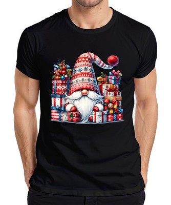 Christmas Elf with Gifts and Decoration Gnome Elf Men's T-Shirt
