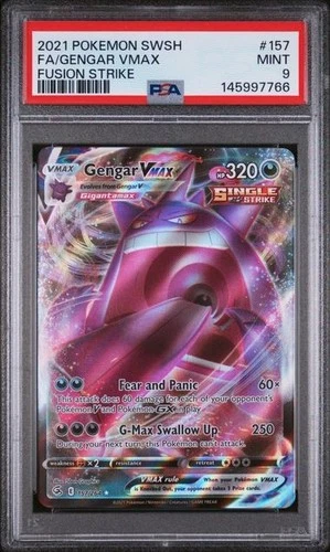 Pokemon TCG 2021 Gengar VMAX 157/264 Swsh08: Fusion Strike Holo PSA 9