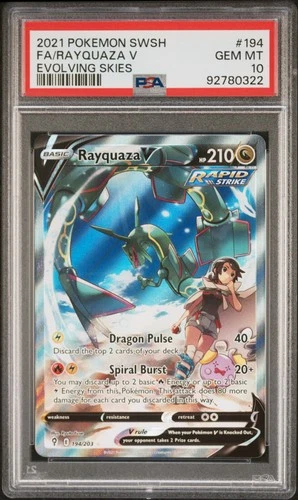 2021 Pokemon Sword & Shield Evolving Skies #194 Rayquaza V PSA 10