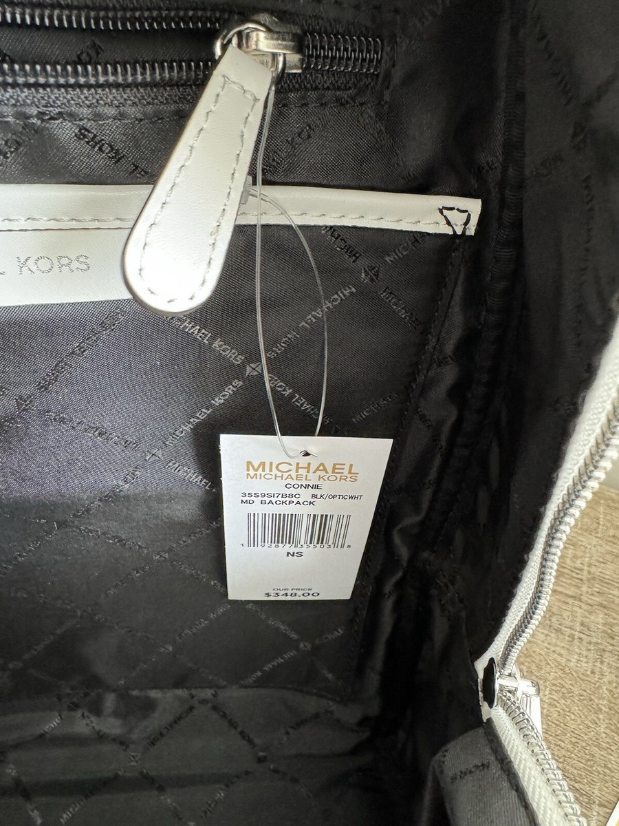 NWT Michael Kors Sport Backpack Bag Connie Black Nylon White  display picture 1