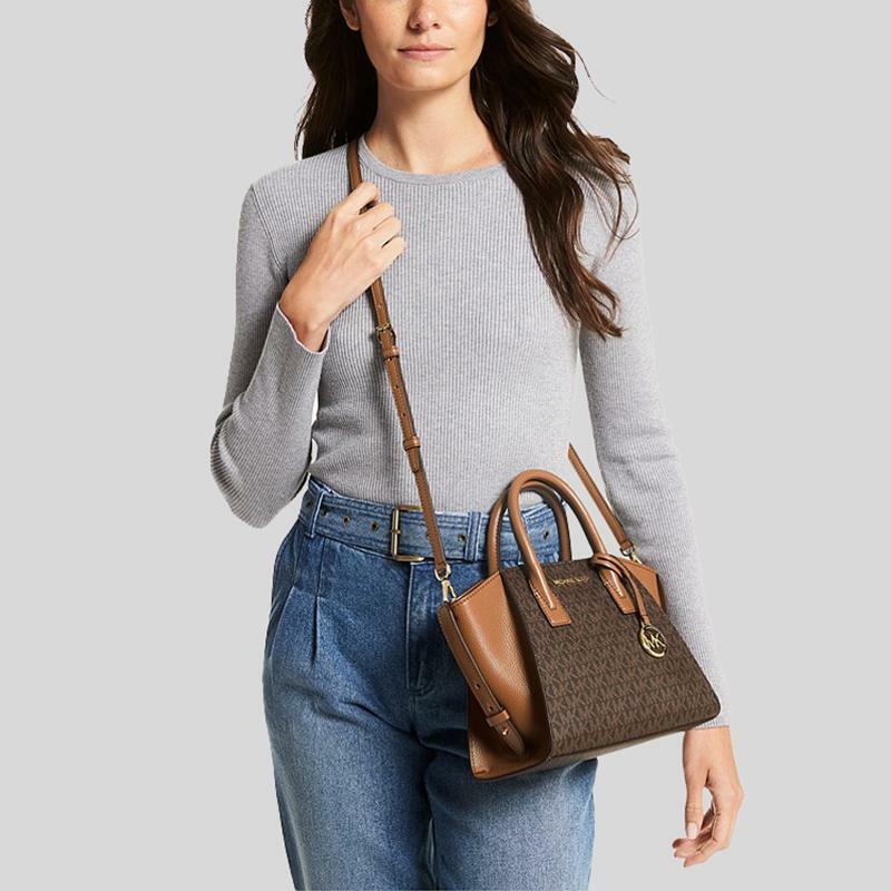 Michael Kors Small Leather Messenger Crossbody Handbag Bag Satchel 