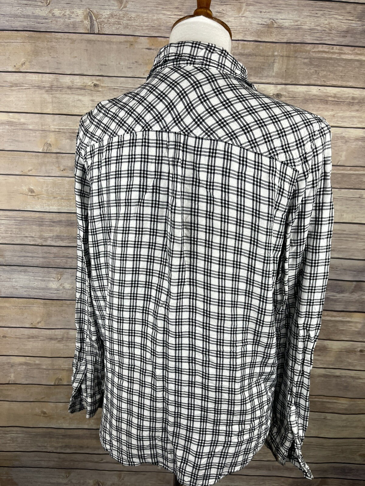 Universal Thread Medium Plaid Button Up Blouse Bl… - image 7