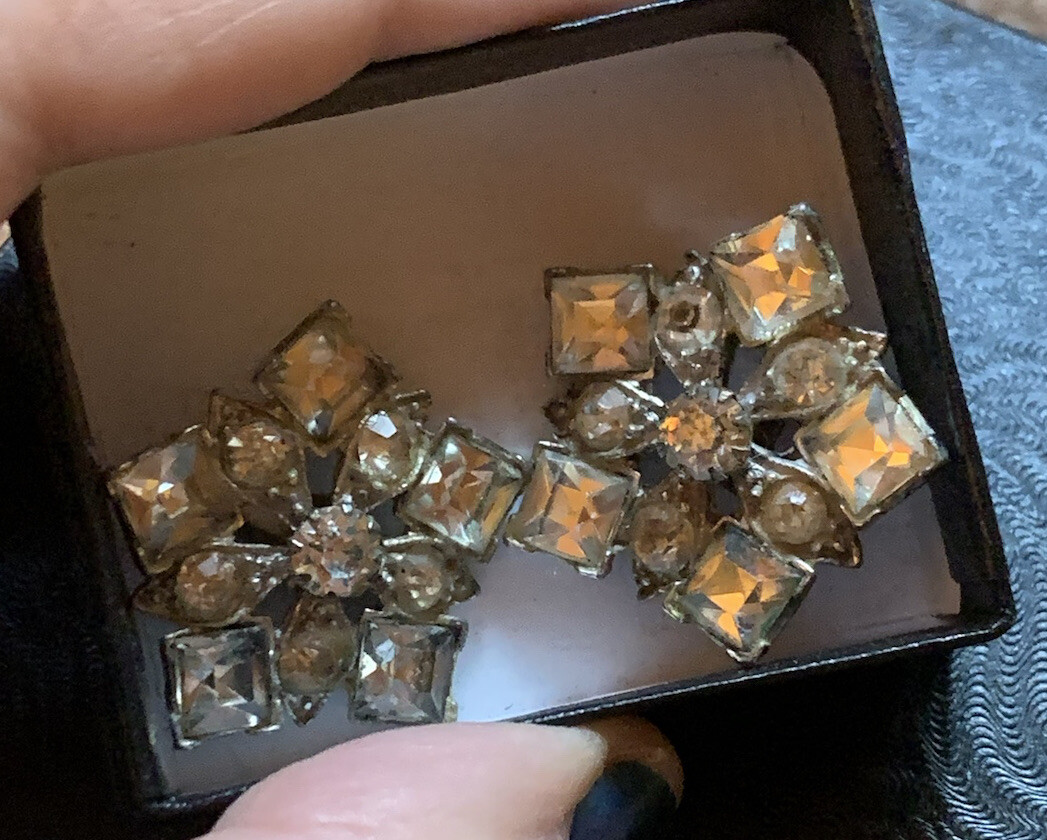 Vintage Signed BOGOFF Clear Prong Set Rhinestone … - image 2