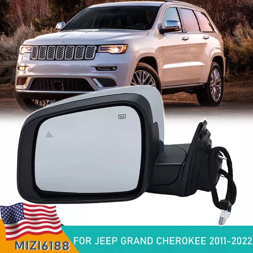 Driver Side Mirror Manual Folding Blind Spot For Jeep Grand Cherokee 2011-2022
