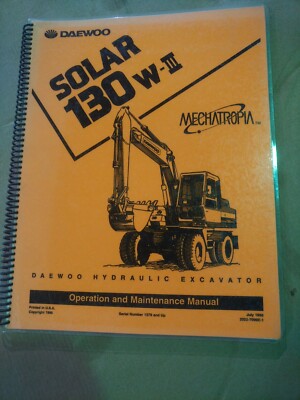 Daewoo 130W-III Excavator Operators Manual July 96