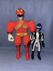 Power Rangers Red Black Action Figure Stuffed Plush Doll Toy Vtg Movie Show Lot
