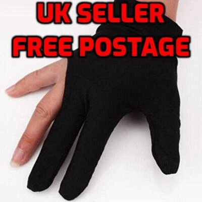 Snooker Pool Billiard Glove Cue Shooter Spandex 3 Finger Glove Left Right Handed - Image 1 of 4