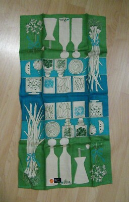 Vera Neumann Mid Century 1960's Tea Towel - Designer Linen NOS Original Tag 