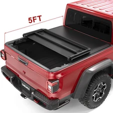 OEDRO 5FT Soft Tri-Fold Tonneau Cover For 2020-2026 Jeep Gladiator JT Truck Bed