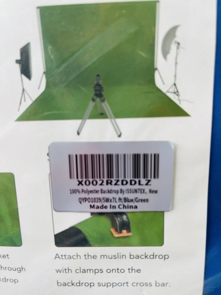 NUEVO Telón de fondo de muselina para fotografía azul Issuntex 5x 7 pies. Foto 3 de 4