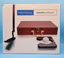 Wood Case Executive Putting Set by PROTOCOL Office Practice Travel Gift for Him