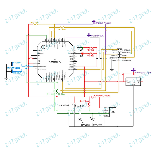 🇬🇧 USBasp Programmer cable & adapter FW V1.06 USB AVR ok with 2560 TPI ATTINY - Picture 10 of 20