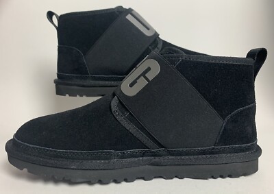 UGG Grey On Black Spell-Out Neumel II Suede Slip-on w/Elastic Strap Mens Size 12 UGG Grey On Black Spell-Out Neumel II Suede Slip-on w  main image 3