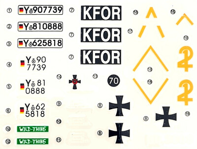 Aufkleber Decal-Set für Panzer Leopard 2A5 1/24 von Heng Long 3809