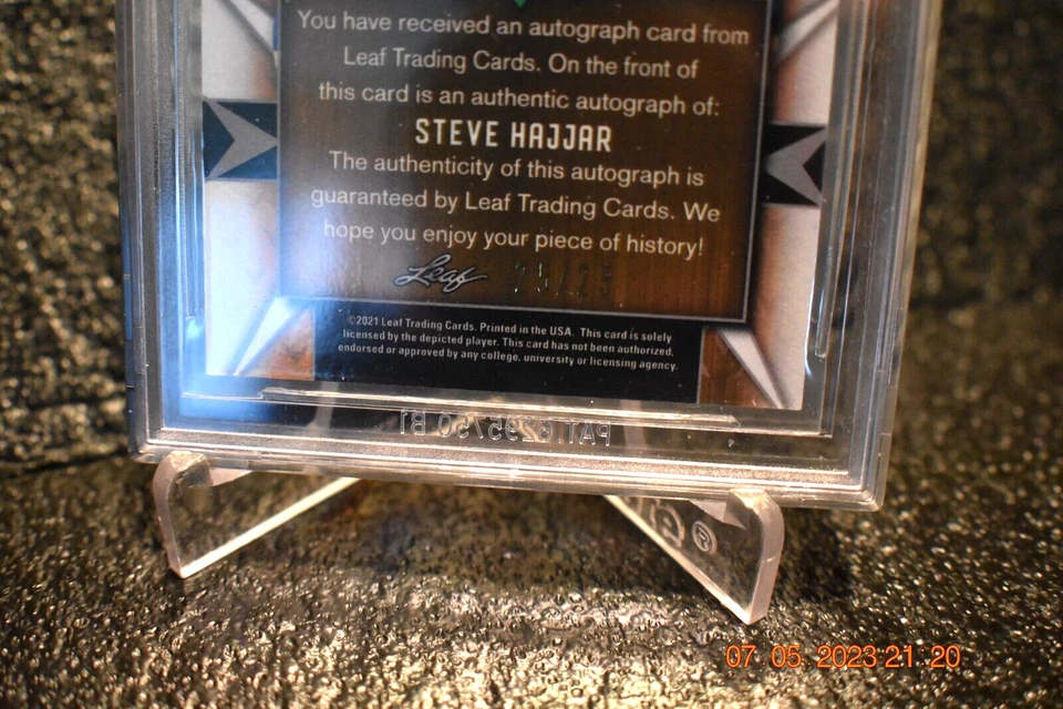 2022 Leaf Valiant Steve Hajjar Pink 25/25 Auto  BGS 9.5 Gem Mint 10 Auto - Image 4 of 4